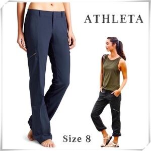 ATHLETA Palisade Straight Legs Stretch Cargo Pants in Black #54023